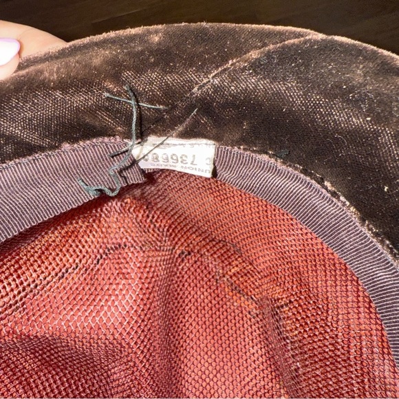 Vintage Union made Velvet Velour Hat Made In USA with Union Label Women’s VTG - Picture 5 of 6